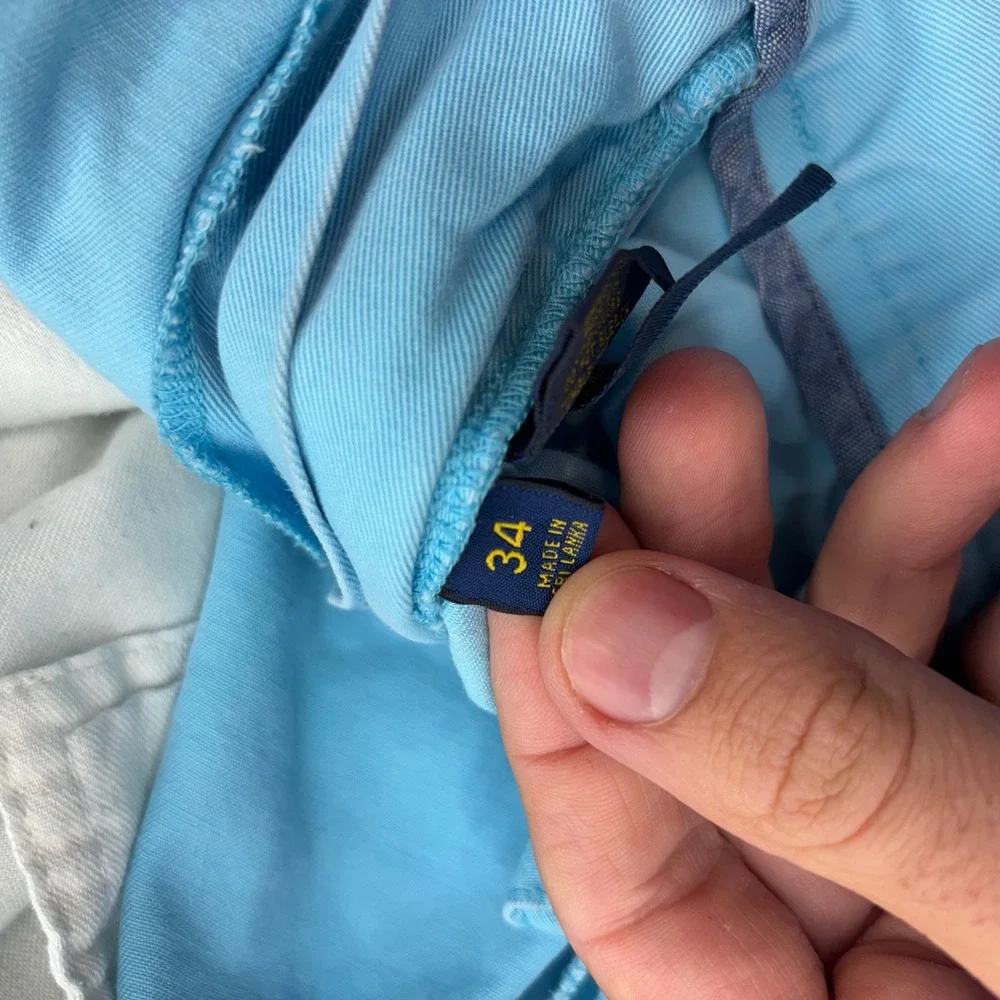 Polo Ralph Lauren Mens Light Blue Cotton Chino Shorts Size 34 RN 41381